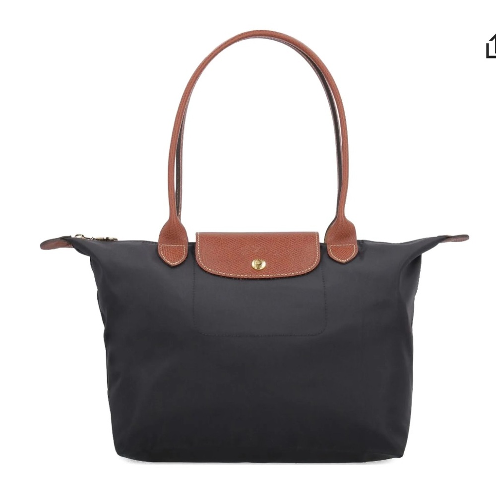 Longchamp Black Tote with Brown Accents - medium size - brand new